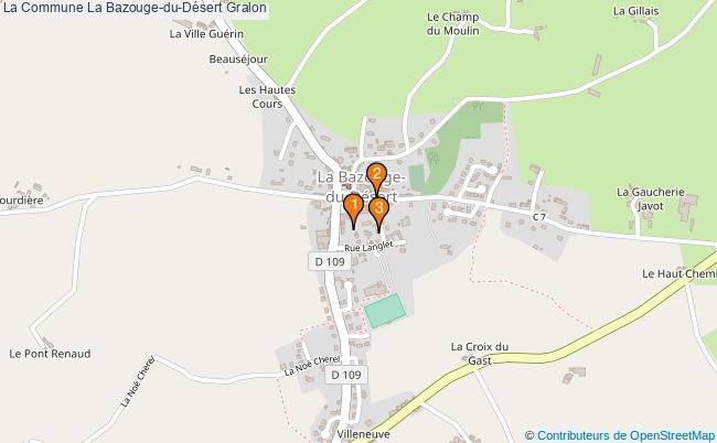 plan La Commune La Bazouge-du-Désert Associations La Commune La Bazouge-du-Désert : 3 associations