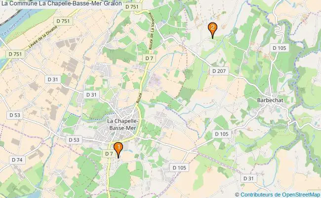 plan La Commune La Chapelle-Basse-Mer Associations La Commune La Chapelle-Basse-Mer : 3 associations