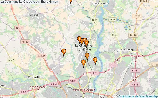 plan La Commune La Chapelle-sur-Erdre Associations La Commune La Chapelle-sur-Erdre : 11 associations