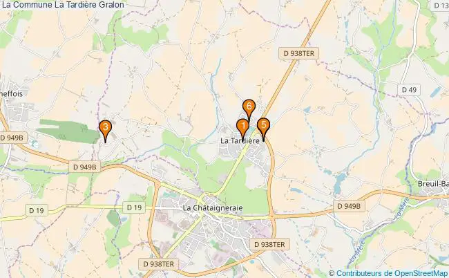 plan La Commune La Tardière Associations La Commune La Tardière : 6 associations