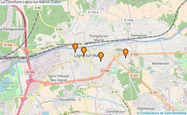 plan La Commune Lagny-sur-Marne Associations La Commune Lagny-sur-Marne : 4 associations
