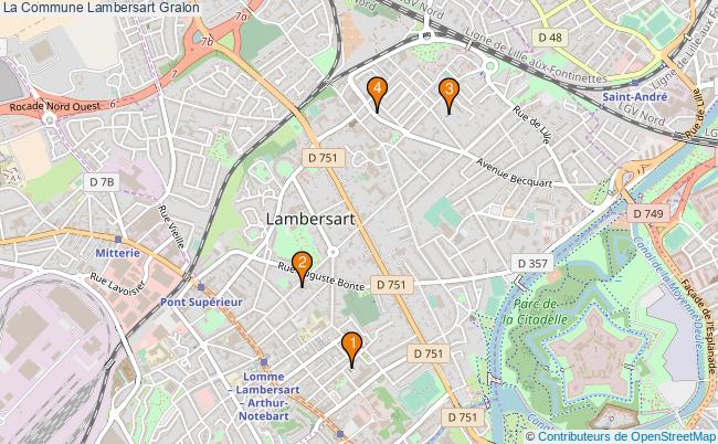 plan La Commune Lambersart Associations La Commune Lambersart : 4 associations