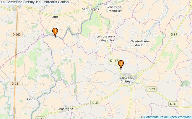 plan La Commune Lassay-les-Châteaux Associations La Commune Lassay-les-Châteaux : 3 associations