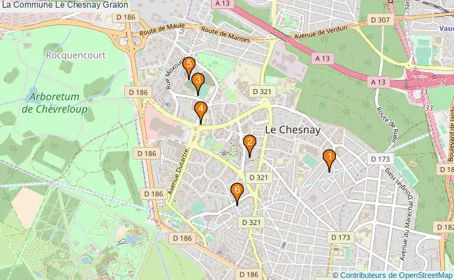 plan La Commune Le Chesnay Associations La Commune Le Chesnay : 5 associations