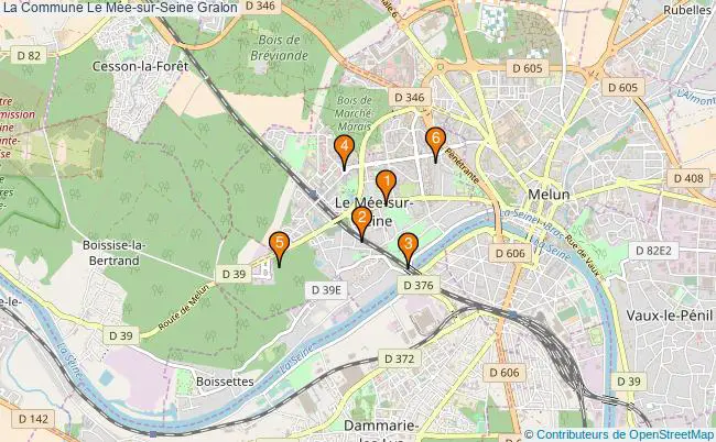 plan La Commune Le Mée-sur-Seine Associations La Commune Le Mée-sur-Seine : 6 associations