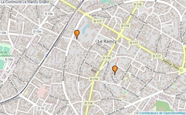 plan La Commune Le Raincy Associations La Commune Le Raincy : 3 associations