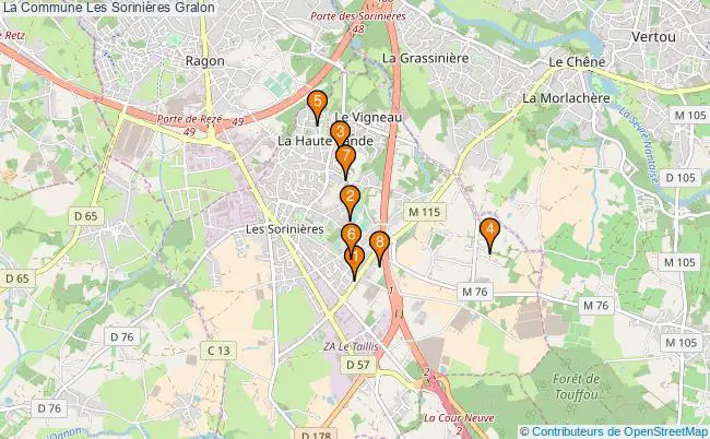 plan La Commune Les Sorinières Associations La Commune Les Sorinières : 7 associations