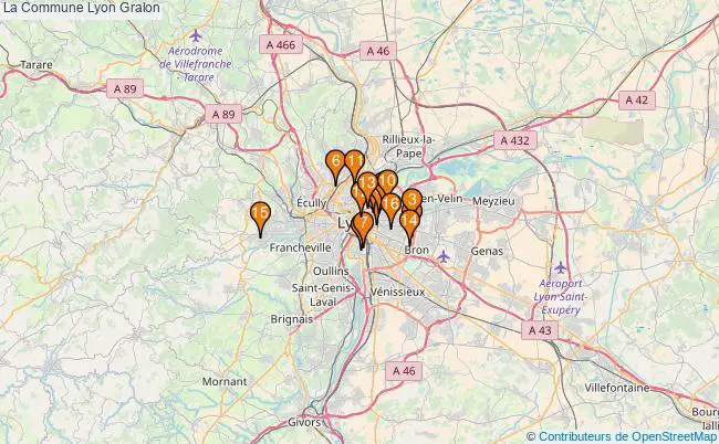 plan La Commune Lyon Associations La Commune Lyon : 19 associations