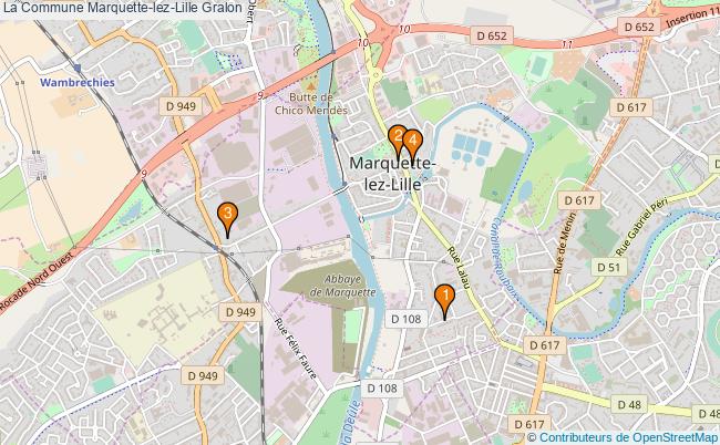 plan La Commune Marquette-lez-Lille Associations La Commune Marquette-lez-Lille : 5 associations
