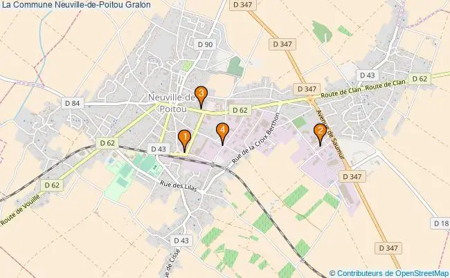 plan La Commune Neuville-de-Poitou Associations La Commune Neuville-de-Poitou : 5 associations