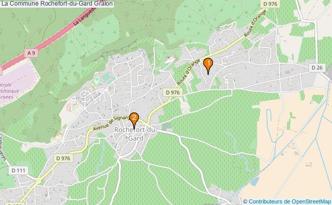 plan La Commune Rochefort-du-Gard Associations La Commune Rochefort-du-Gard : 3 associations