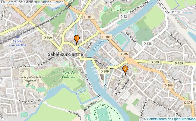 plan La Commune Sablé-sur-Sarthe Associations La Commune Sablé-sur-Sarthe : 3 associations