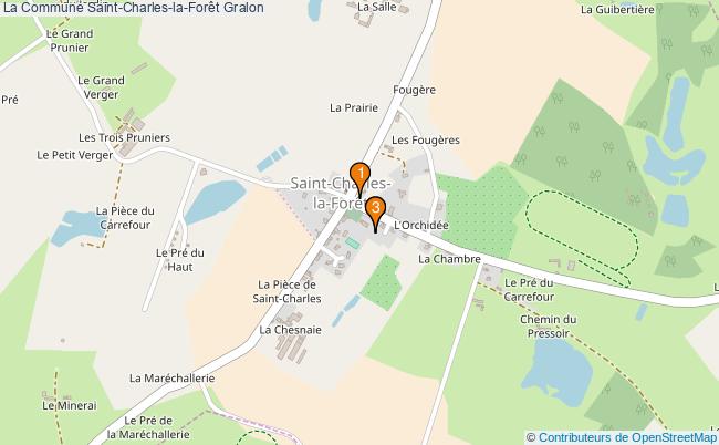 plan La Commune Saint-Charles-la-Forêt Associations La Commune Saint-Charles-la-Forêt : 3 associations