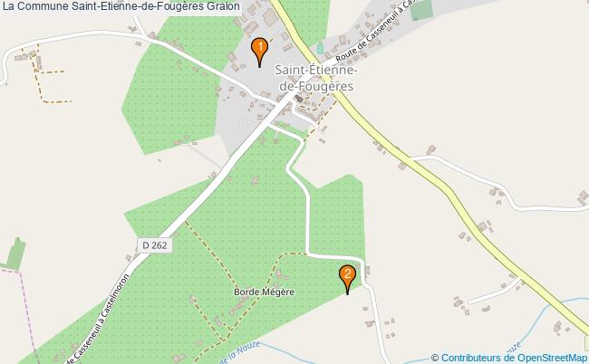 plan La Commune Saint-Etienne-de-Fougères Associations La Commune Saint-Etienne-de-Fougères : 2 associations