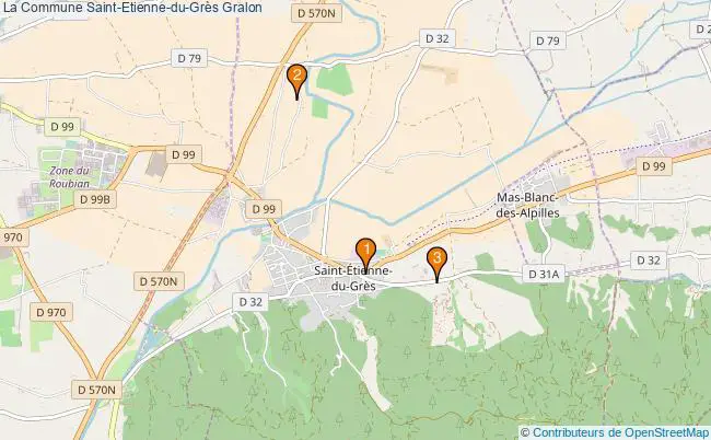 plan La Commune Saint-Etienne-du-Grès Associations La Commune Saint-Etienne-du-Grès : 3 associations