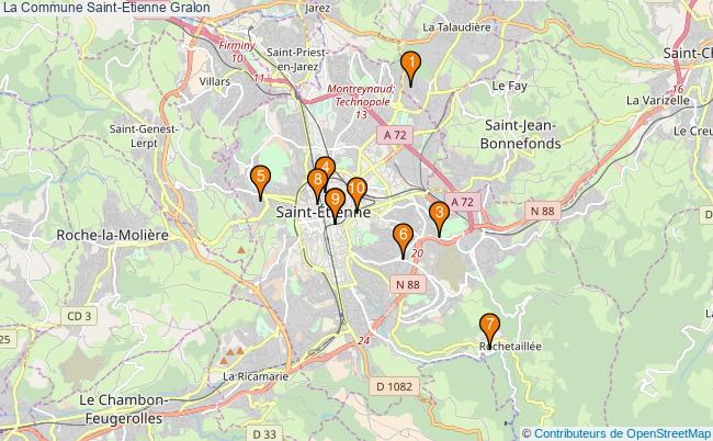 plan La Commune Saint-Etienne Associations La Commune Saint-Etienne : 11 associations