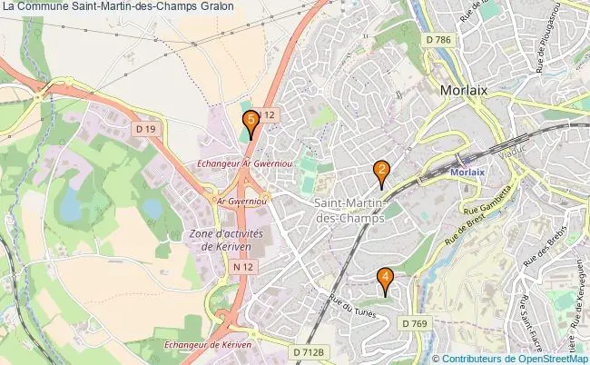 plan La Commune Saint-Martin-des-Champs Associations La Commune Saint-Martin-des-Champs : 5 associations