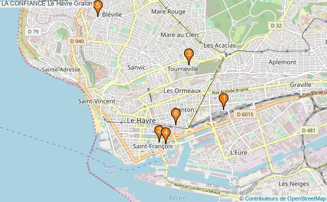 plan LA CONFIANCE Le Havre Associations LA CONFIANCE Le Havre : 6 associations