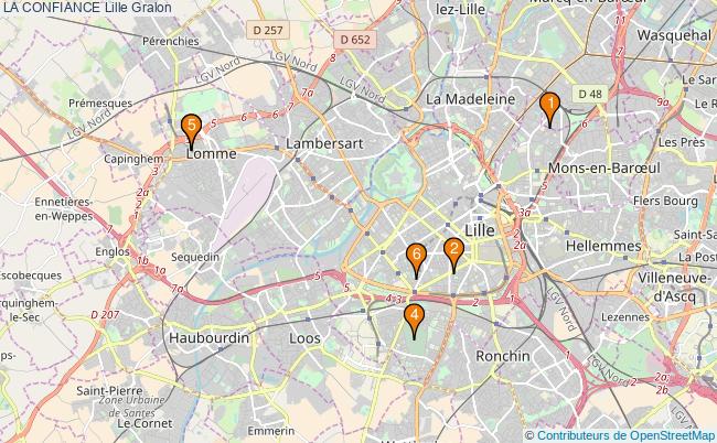 plan LA CONFIANCE Lille Associations LA CONFIANCE Lille : 7 associations