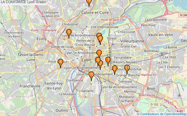 plan LA CONFIANCE Lyon Associations LA CONFIANCE Lyon : 11 associations