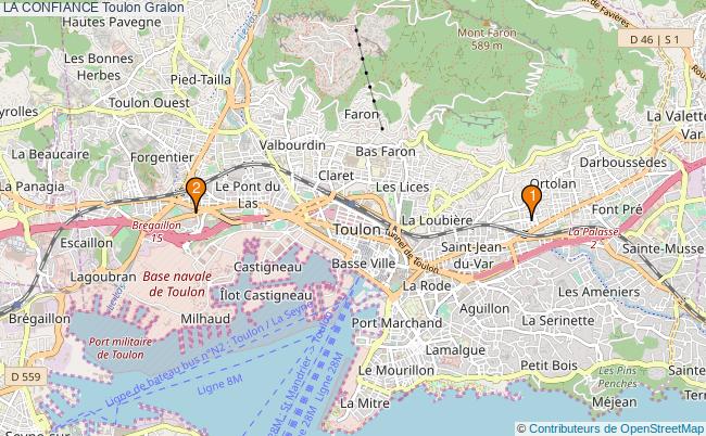 plan LA CONFIANCE Toulon Associations LA CONFIANCE Toulon : 4 associations