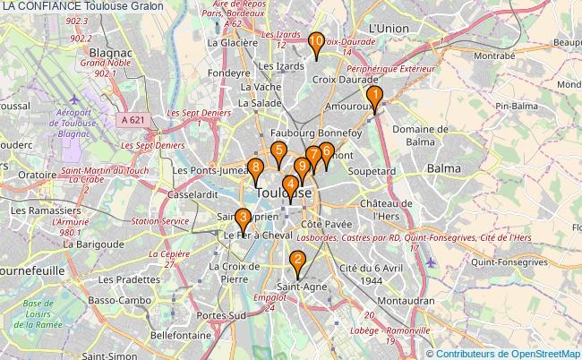 plan LA CONFIANCE Toulouse Associations LA CONFIANCE Toulouse : 14 associations