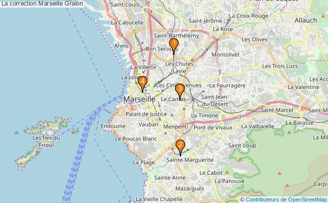 plan La correction Marseille Associations La correction Marseille : 4 associations