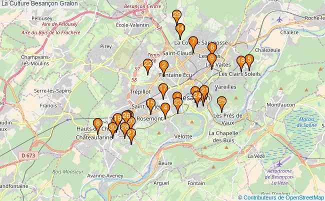 plan La Culture Besançon Associations La Culture Besançon : 176 associations