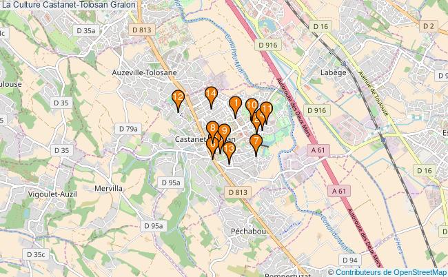 plan La Culture Castanet-Tolosan Associations La Culture Castanet-Tolosan : 16 associations