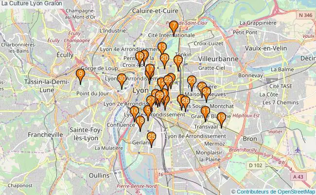 plan La Culture Lyon Associations La Culture Lyon : 1018 associations