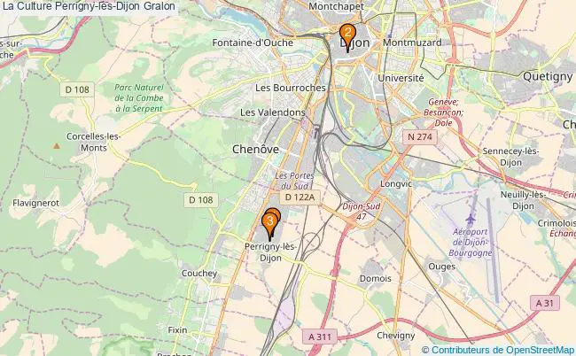plan La Culture Perrigny-lès-Dijon Associations La Culture Perrigny-lès-Dijon : 3 associations