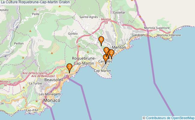 plan La Culture Roquebrune-Cap-Martin Associations La Culture Roquebrune-Cap-Martin : 5 associations