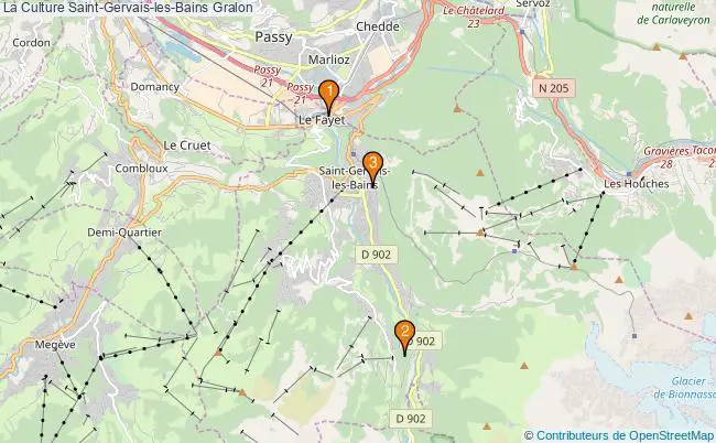 plan La Culture Saint-Gervais-les-Bains Associations La Culture Saint-Gervais-les-Bains : 4 associations