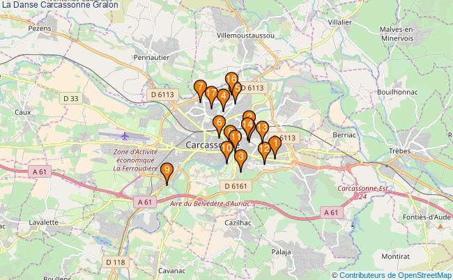 plan La Danse Carcassonne Associations La Danse Carcassonne : 19 associations