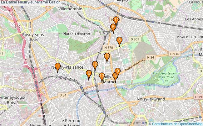 plan La Danse Neuilly-sur-Marne Associations La Danse Neuilly-sur-Marne : 13 associations