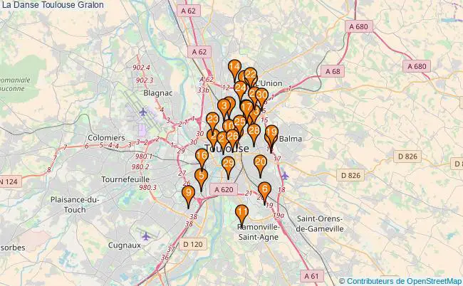plan La Danse Toulouse Associations La Danse Toulouse : 282 associations
