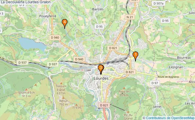 plan La Decouverte Lourdes Associations La Decouverte Lourdes : 5 associations