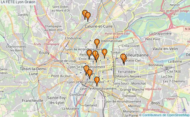 plan LA FÊTE Lyon Associations LA FÊTE Lyon : 12 associations