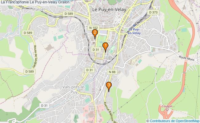 plan La Francophonie Le Puy-en-Velay Associations La Francophonie Le Puy-en-Velay : 3 associations