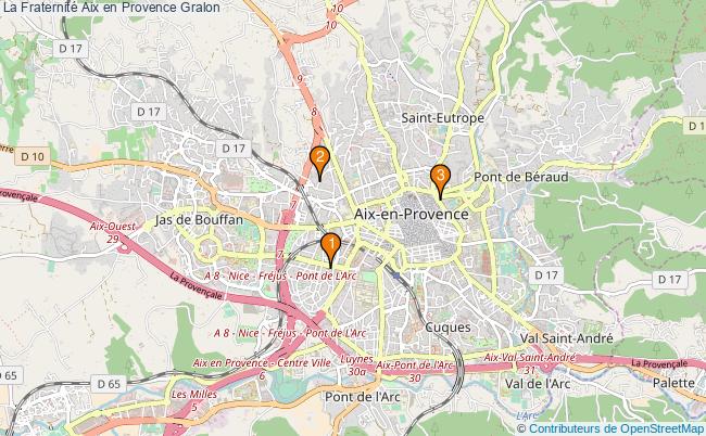 plan La Fraternité Aix en Provence Associations La Fraternité Aix en Provence : 3 associations