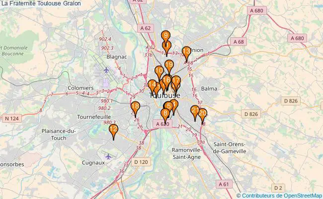 plan La Fraternité Toulouse Associations La Fraternité Toulouse : 21 associations