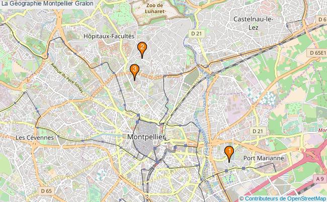 plan La Géographie Montpellier Associations La Géographie Montpellier : 3 associations
