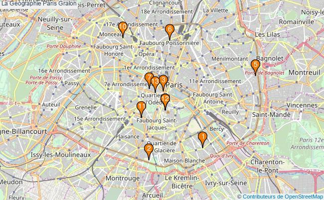 plan La Géographie Paris Associations La Géographie Paris : 22 associations