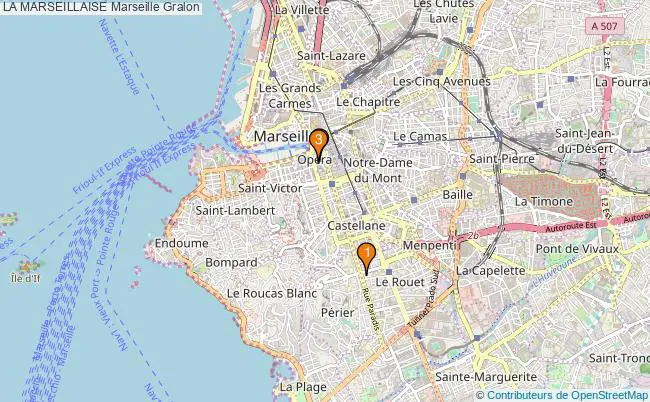 plan LA MARSEILLAISE Marseille Associations LA MARSEILLAISE Marseille : 4 associations