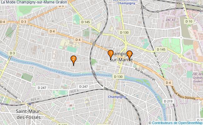 plan La Mode Champigny-sur-Marne Associations La Mode Champigny-sur-Marne : 3 associations