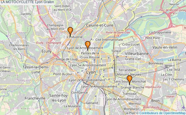 plan LA MOTOCYCLETTE Lyon Associations LA MOTOCYCLETTE Lyon : 4 associations