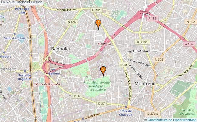 plan La Noue Bagnolet Associations La Noue Bagnolet : 3 associations