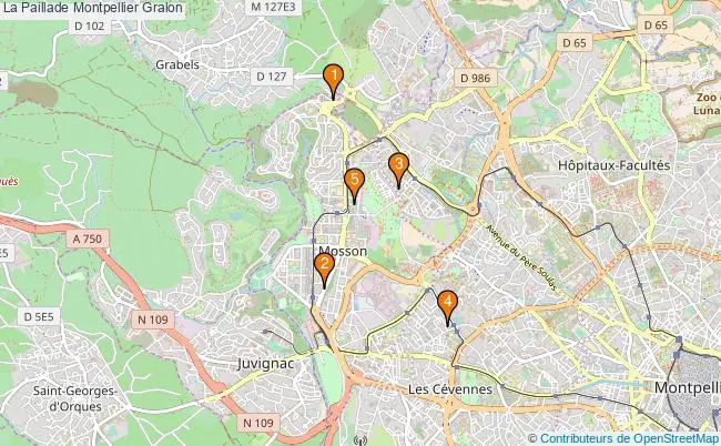 plan La Paillade Montpellier Associations La Paillade Montpellier : 5 associations