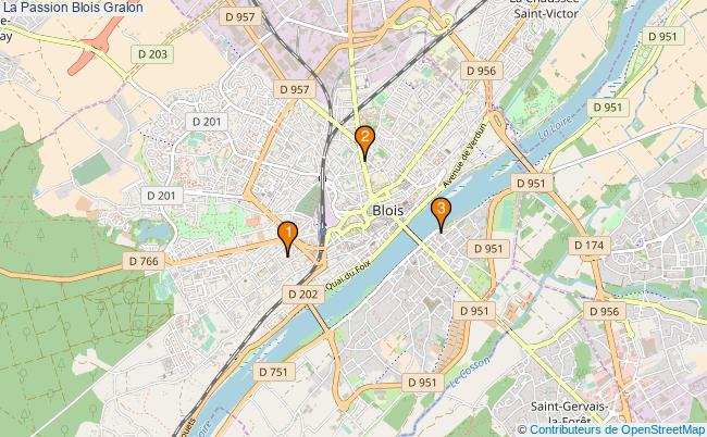 plan La Passion Blois Associations La Passion Blois : 3 associations