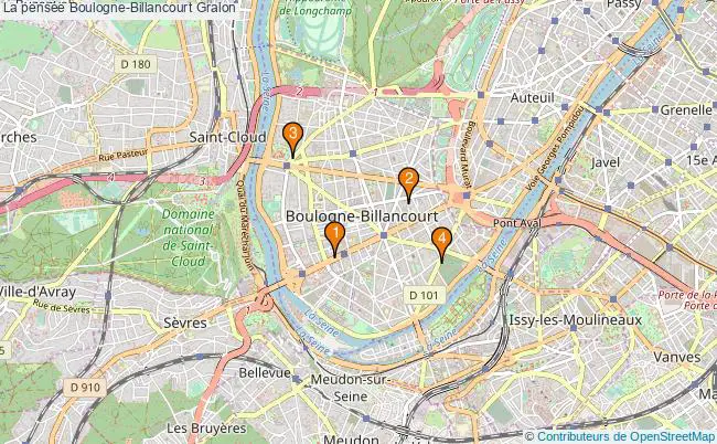plan La pensée Boulogne-Billancourt Associations La pensée Boulogne-Billancourt : 6 associations
